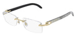 Cartier Eyeglasses - CT0046O Gold White Buffalo Horn | ABCGlasses.com