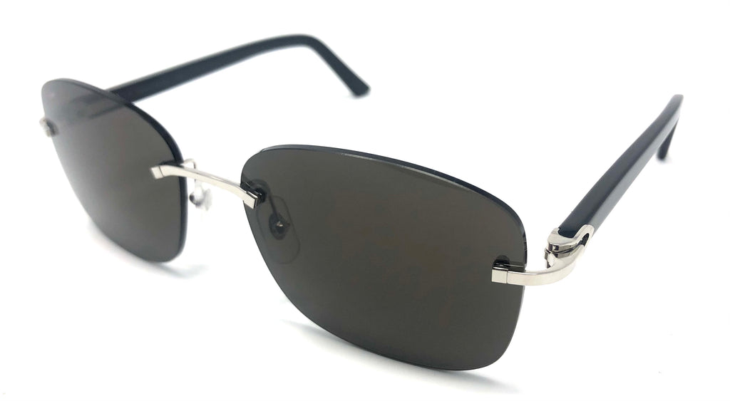 Cartier C Décor CT0227S Sunglasses Black Platinum Acetate Frame