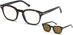 Tom Ford FT5532 Round Eyeglasses with clip on | ABCGlasses.com