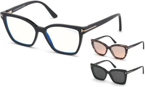 Tom Ford ft5641 Womens Eyeglasses with sun clips | ABCGlasses.com