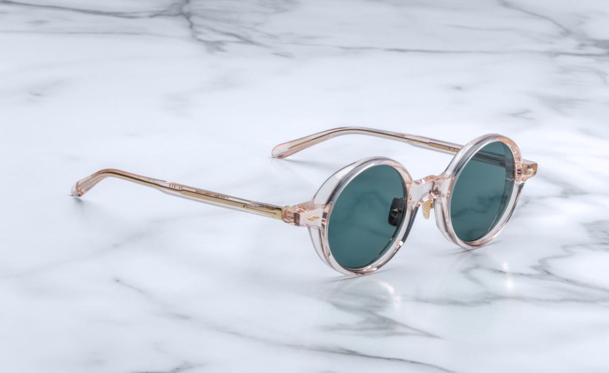 JMM Henri Dahlia Pink Acetate Turquoise Lens Sunglasses – ABC Glasses