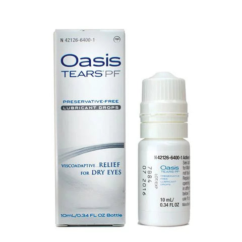 Oasis Tears PF .34 FL OZ Bottle | Preservative Free Lubricant Drops for Dry Eye | PlushEyes.com 