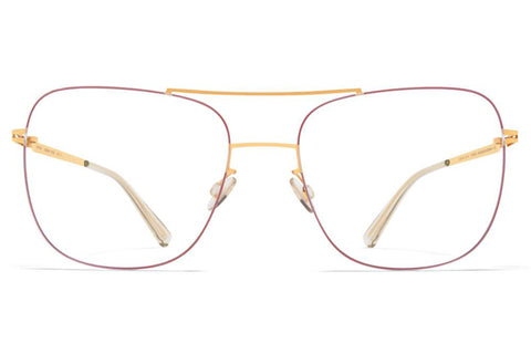 Gold/Coral Red Ryoko Lessrim Mykita Optical ABC Glasses